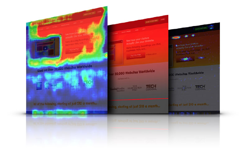 There are three types of heatmaps: mouse movement, scroll depth, and mouse clicks.